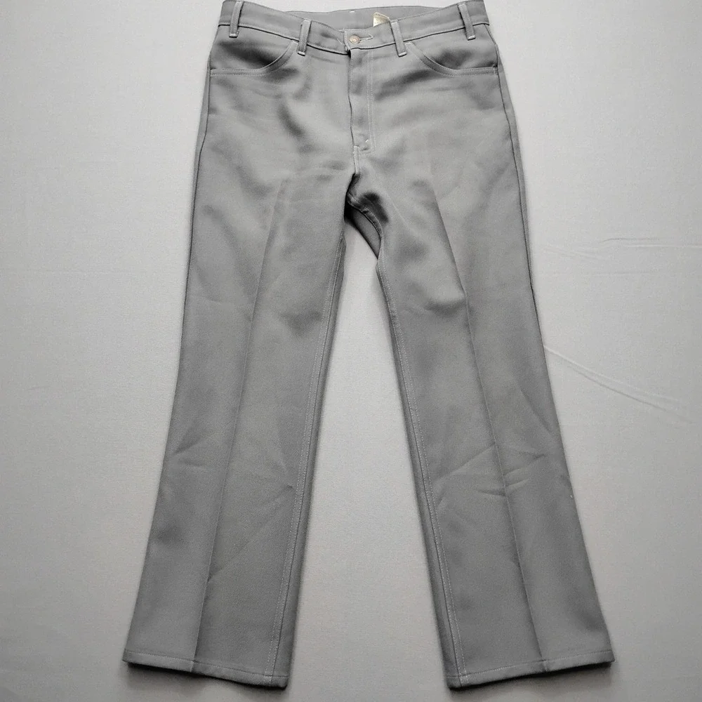 Vintage Levis 517 Sta-Prest Action Slacks Gray Mens 36x29